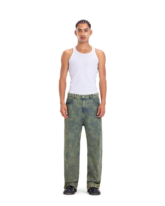 Distressed Denim - Gradient Green