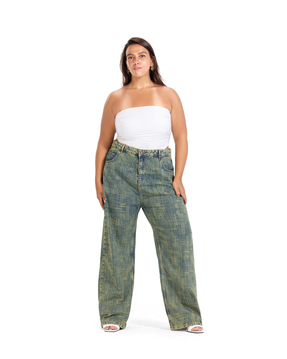 Distressed Denim - Gradient Green