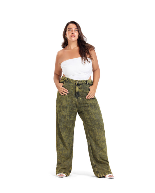 Distressed Denim - Olive