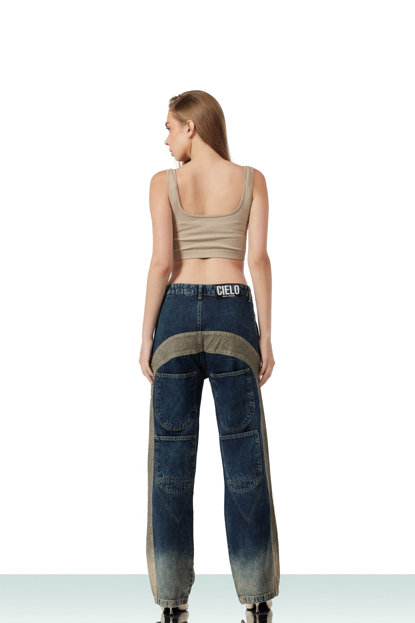 THE FLIPPED JEANS - Beige Breeze