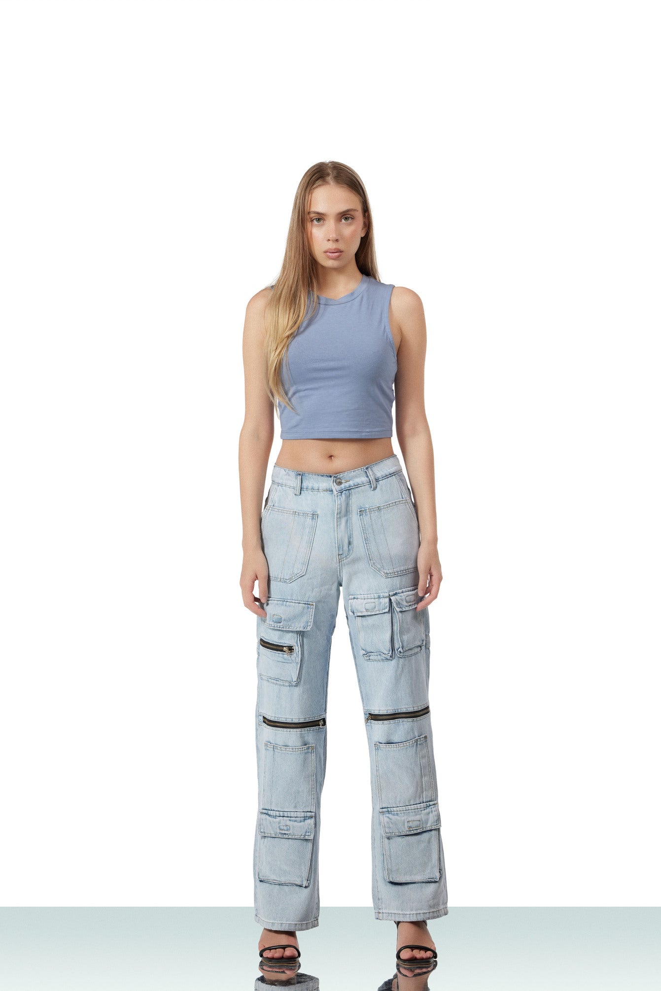 Multi pocket jeans pants hotsell