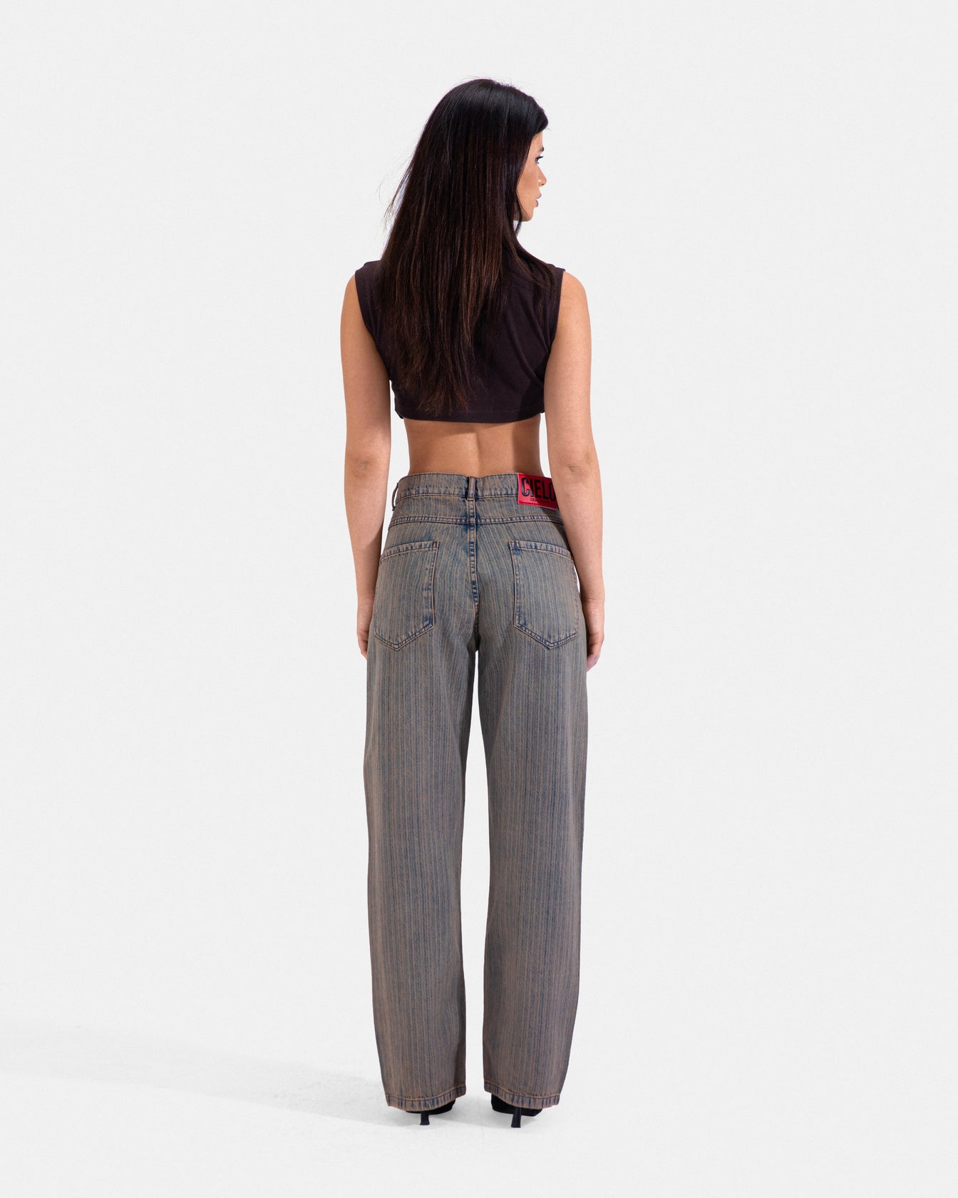 The Striped Jeans - BEIGE