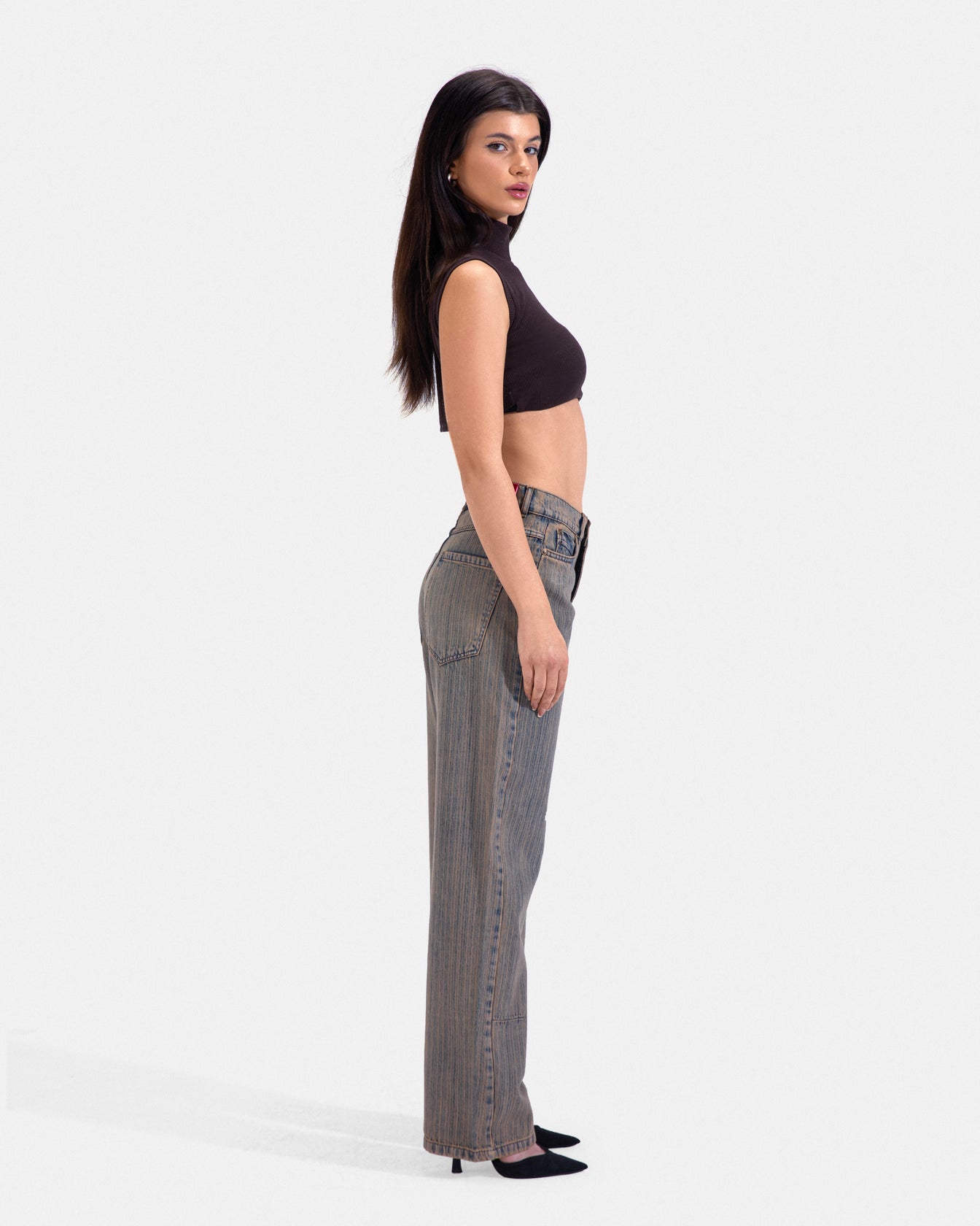 The Striped Jeans - BEIGE
