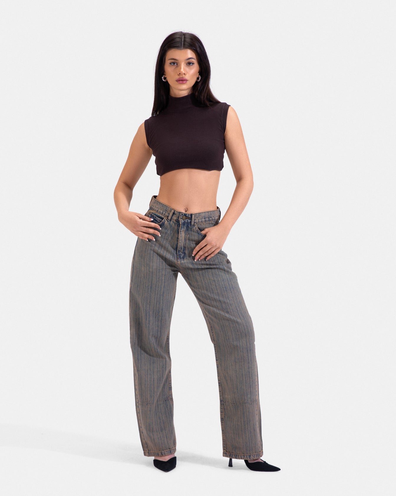 The Striped Jeans - BEIGE