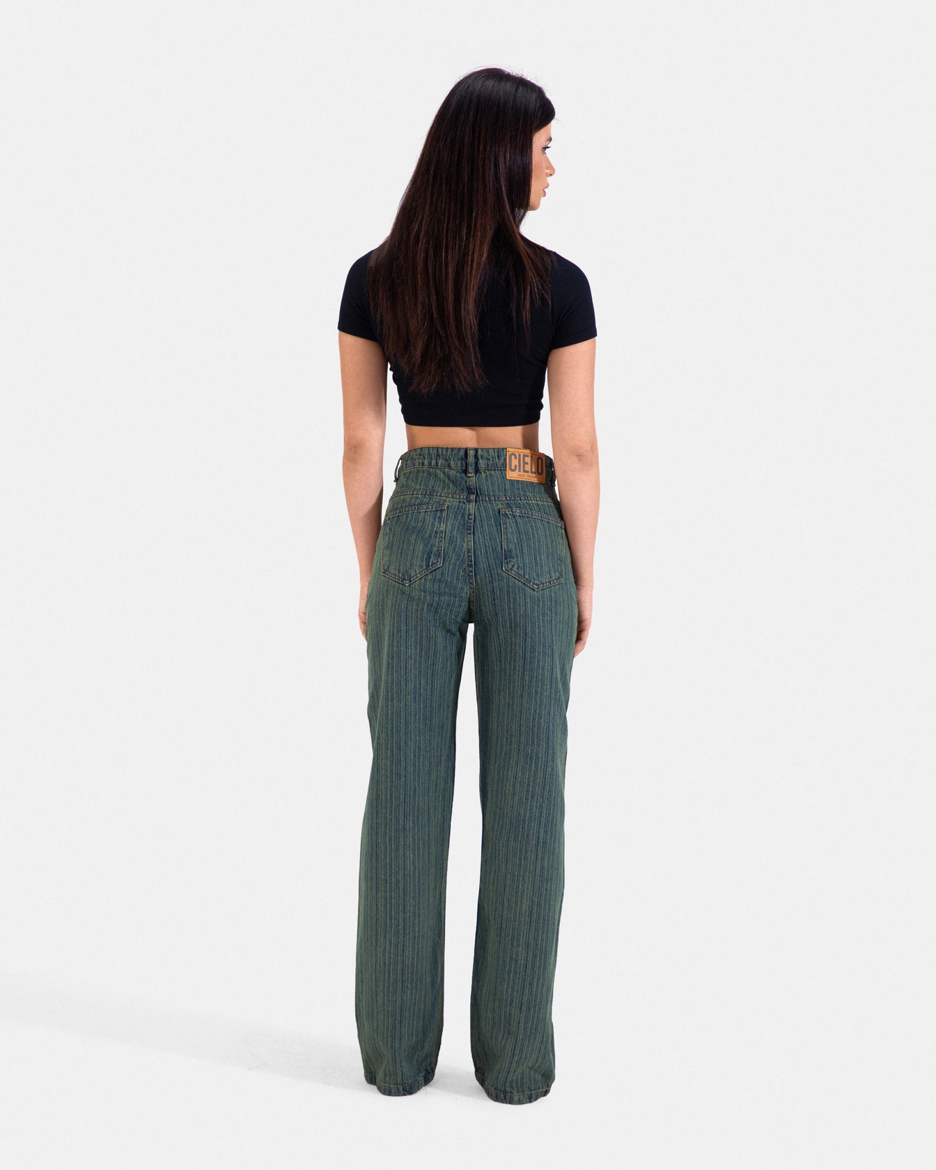 The Striped Jeans - Cielo Green