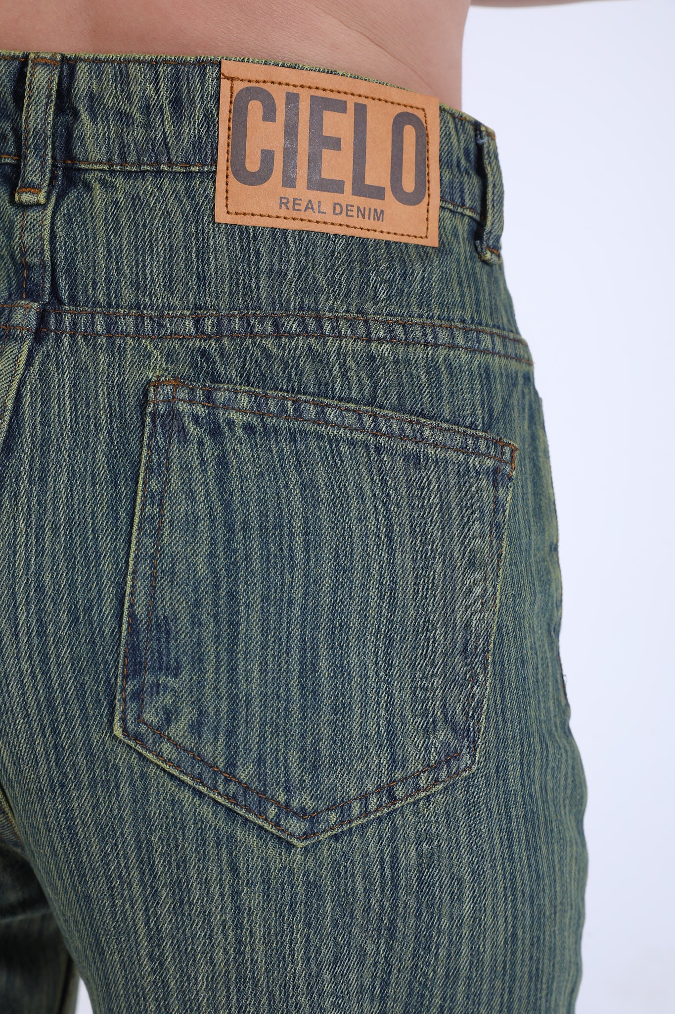 The Striped Jeans - Cielo Green
