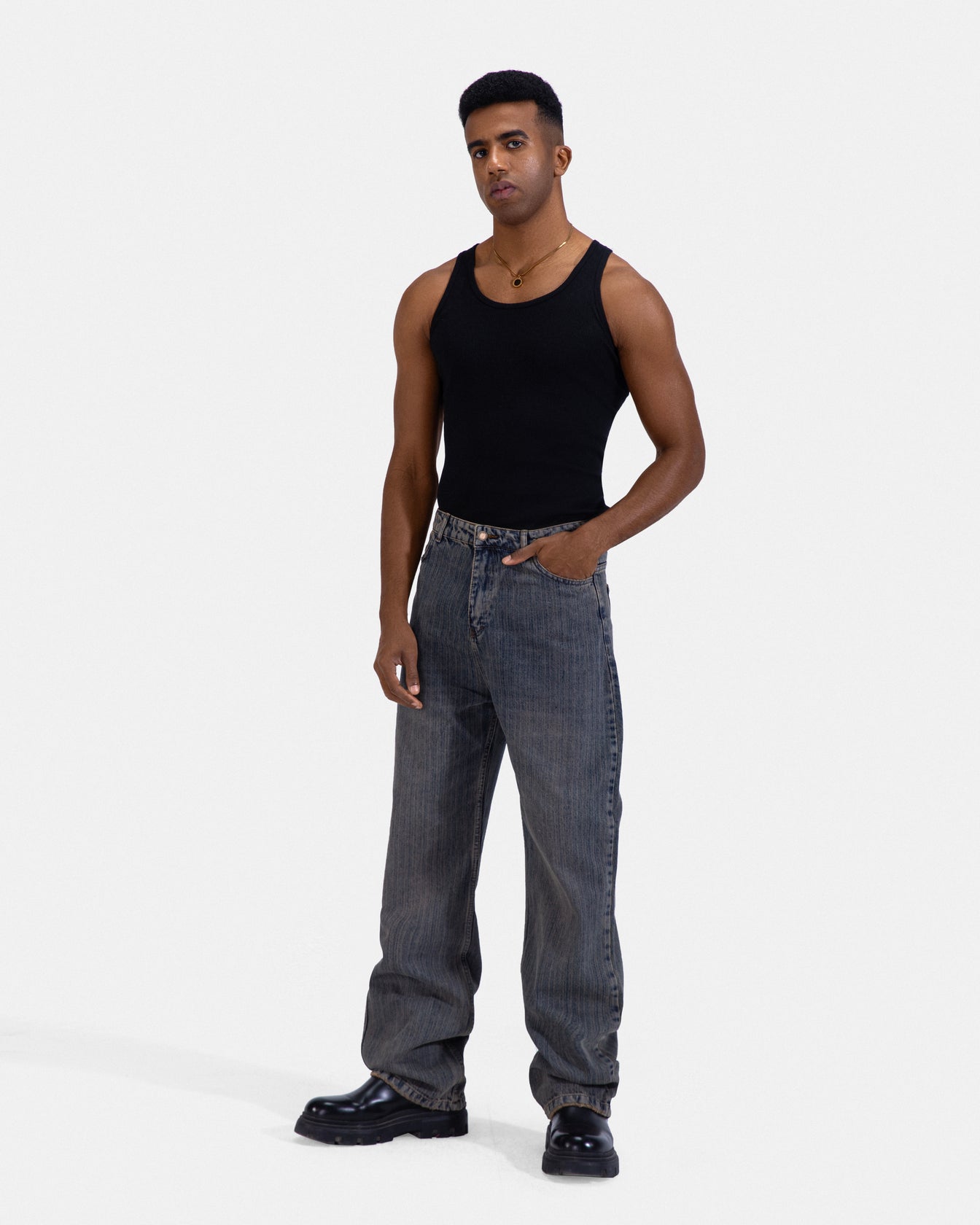 The Striped Jeans - Vintage Blue