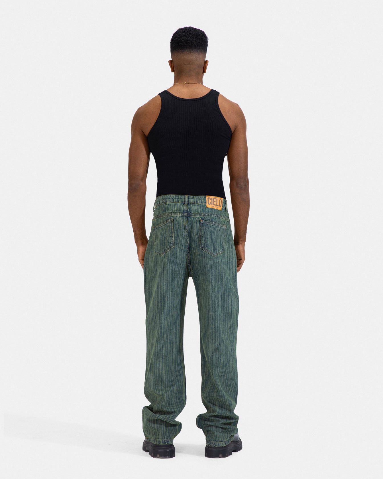 The Striped Jeans - Cielo Green