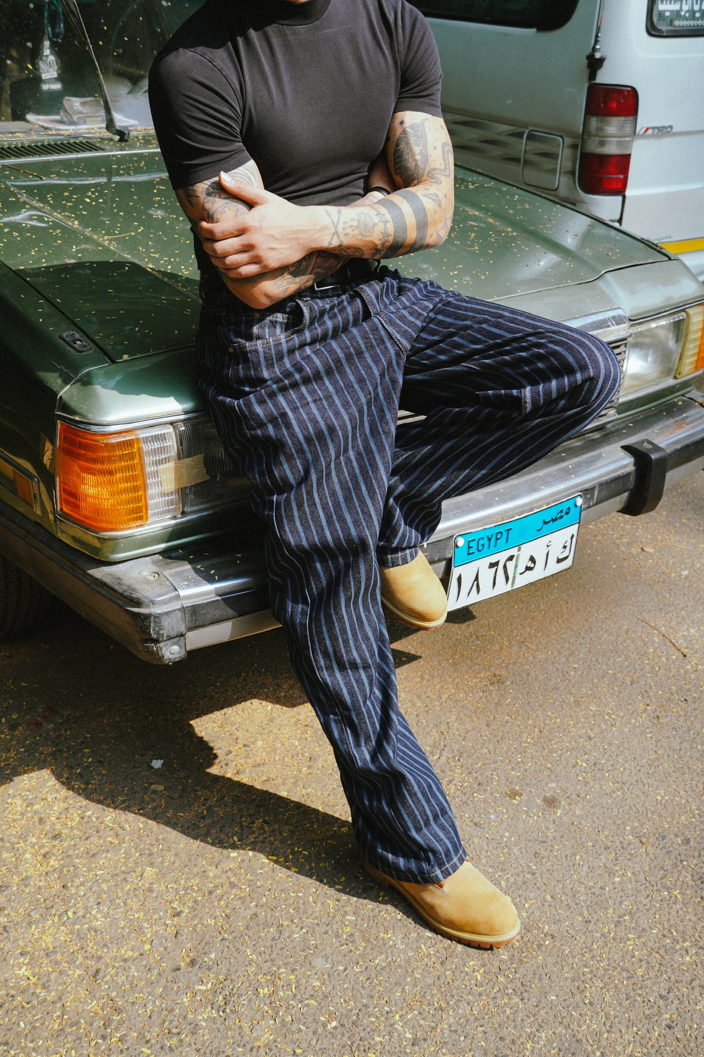 Striped Jeans - Dark Blue