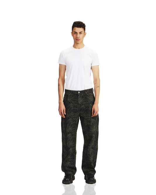 Embroidery Denim - Golden Ink