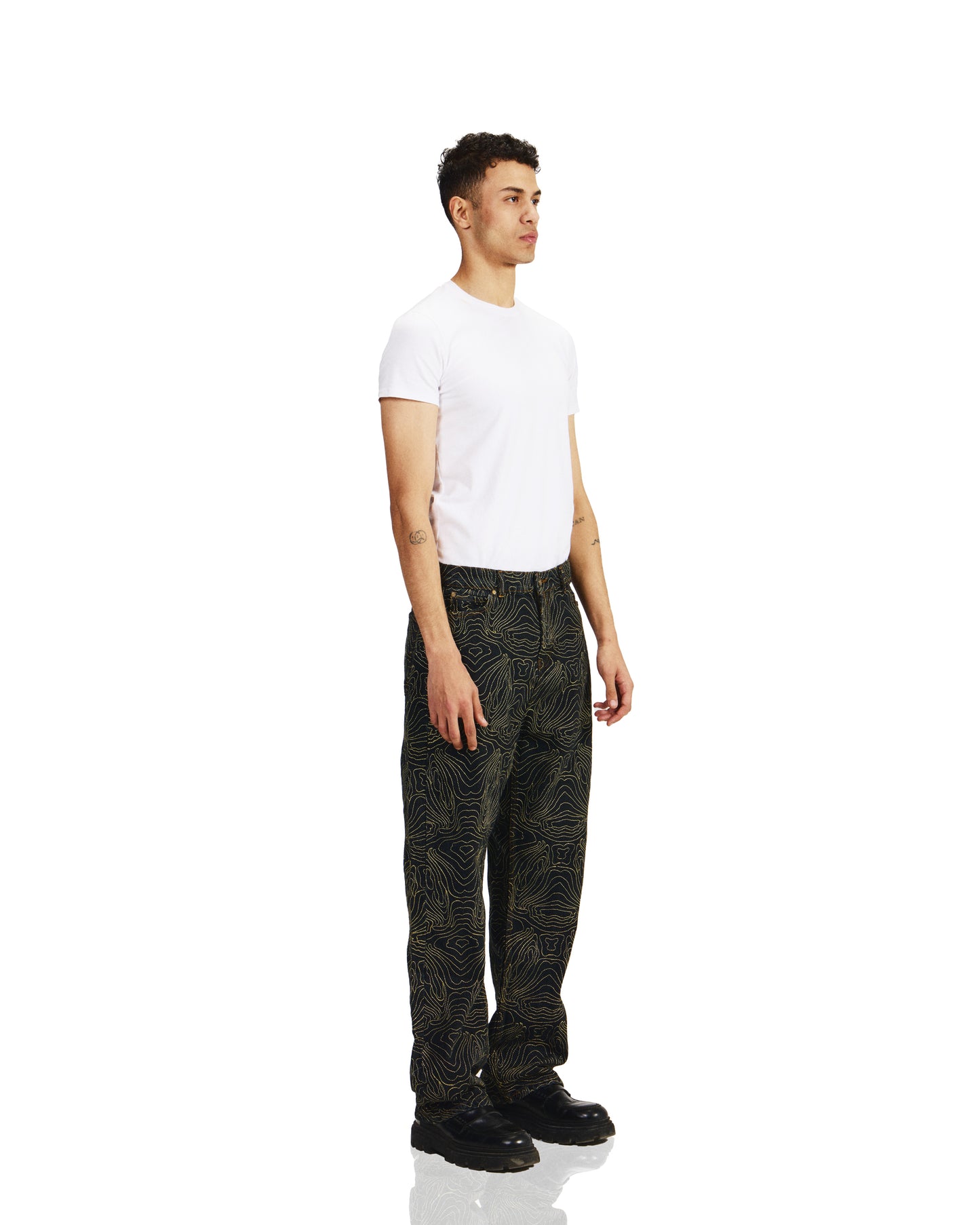 Embroidery Denim - Golden Ink