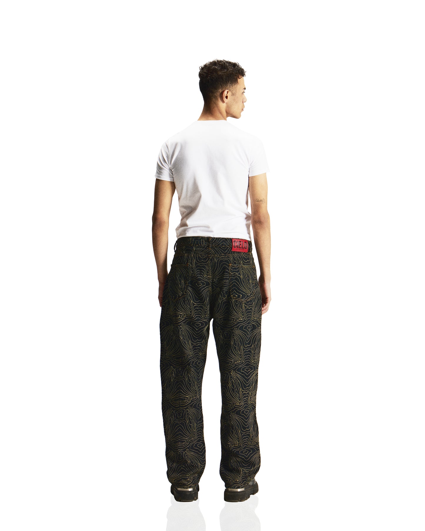 Embroidery Denim - Golden Ink