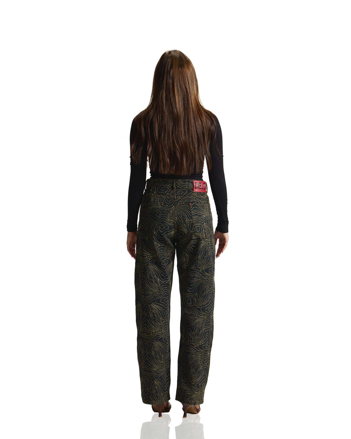 Embroidery Denim - Golden Ink