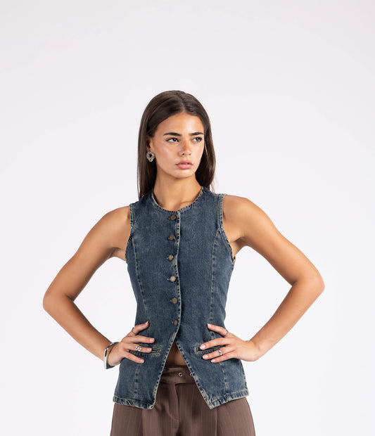 Denim Vest - Vintage Blue