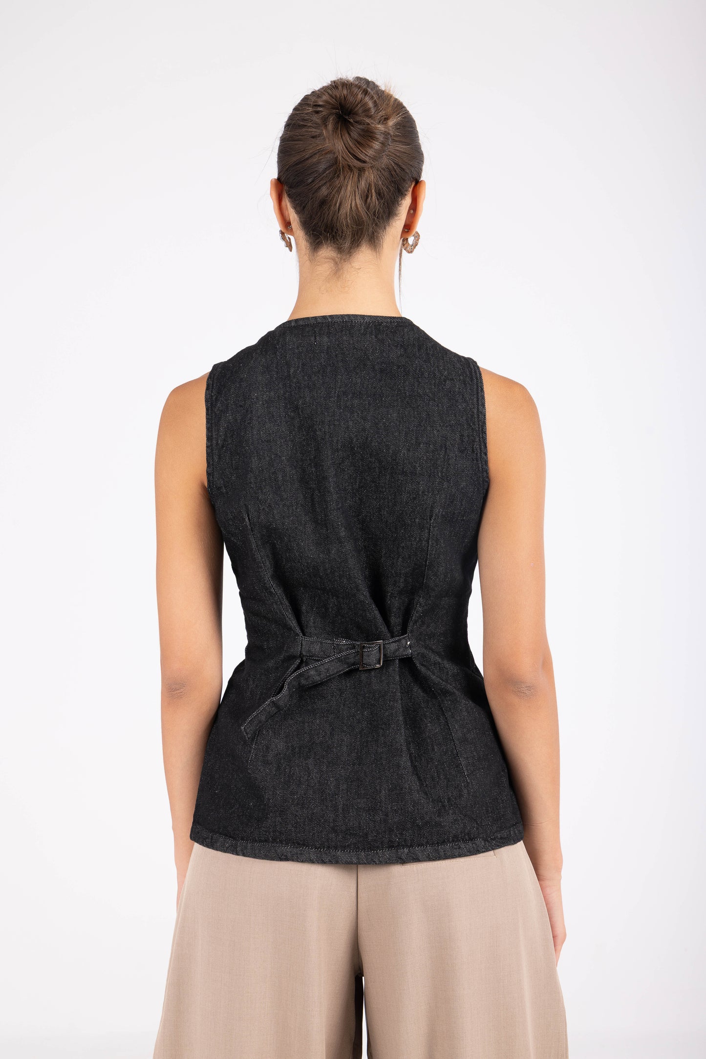 Denim Vest -Coal