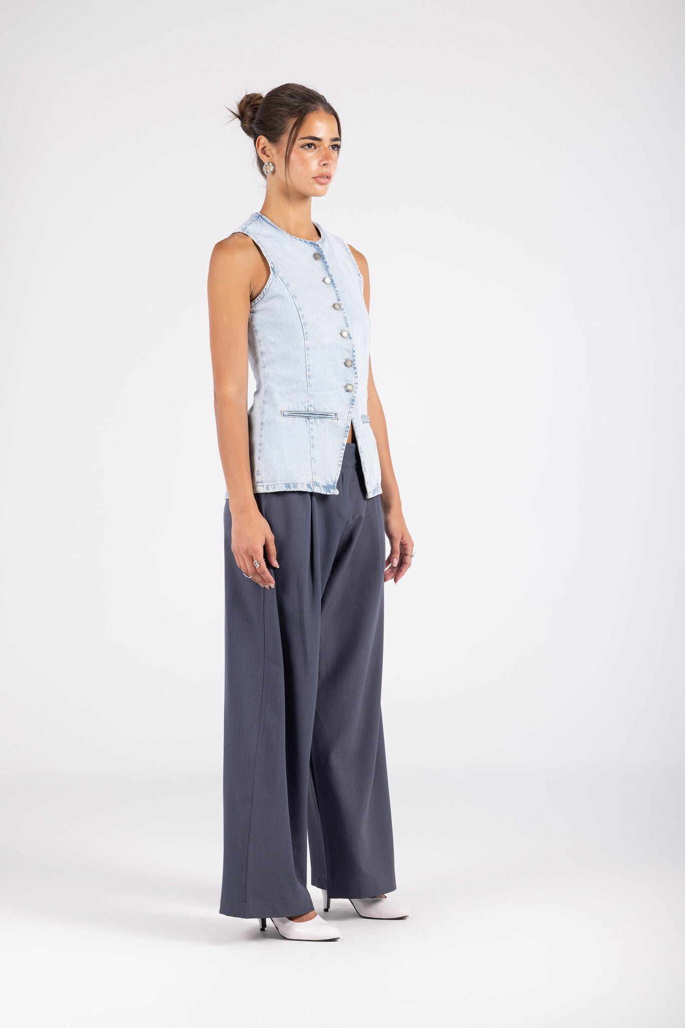 Denim Vest - Ice