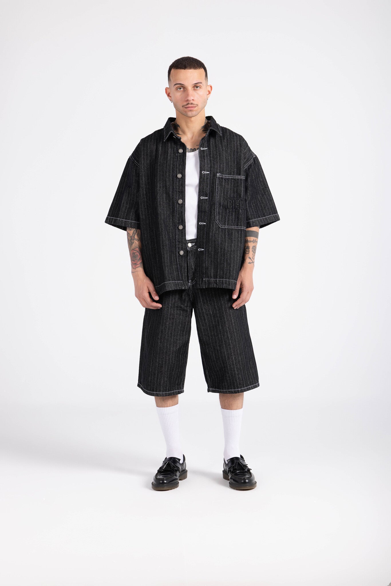 Denim Uniform-Black Stripes