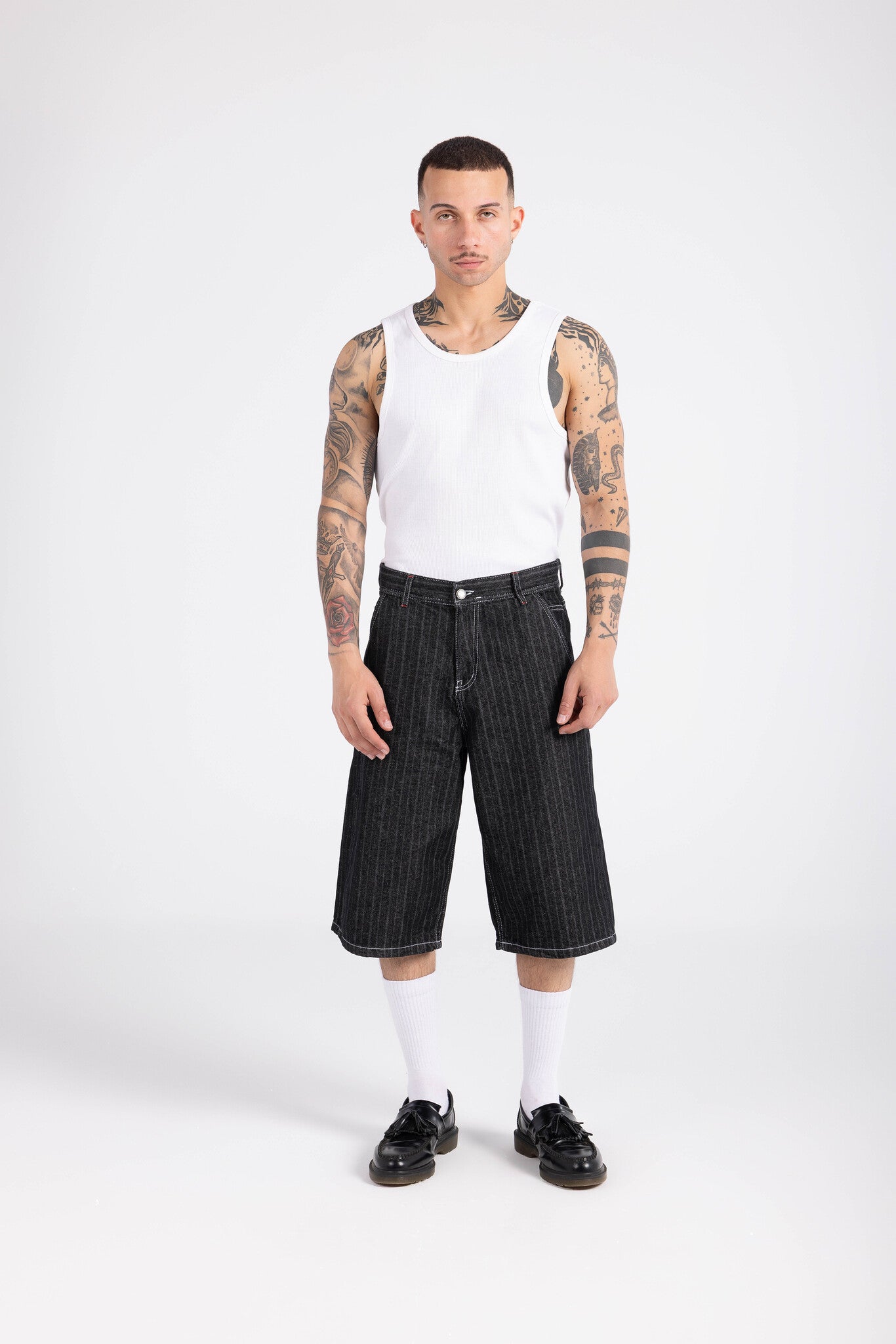 Striped Jort - Black
