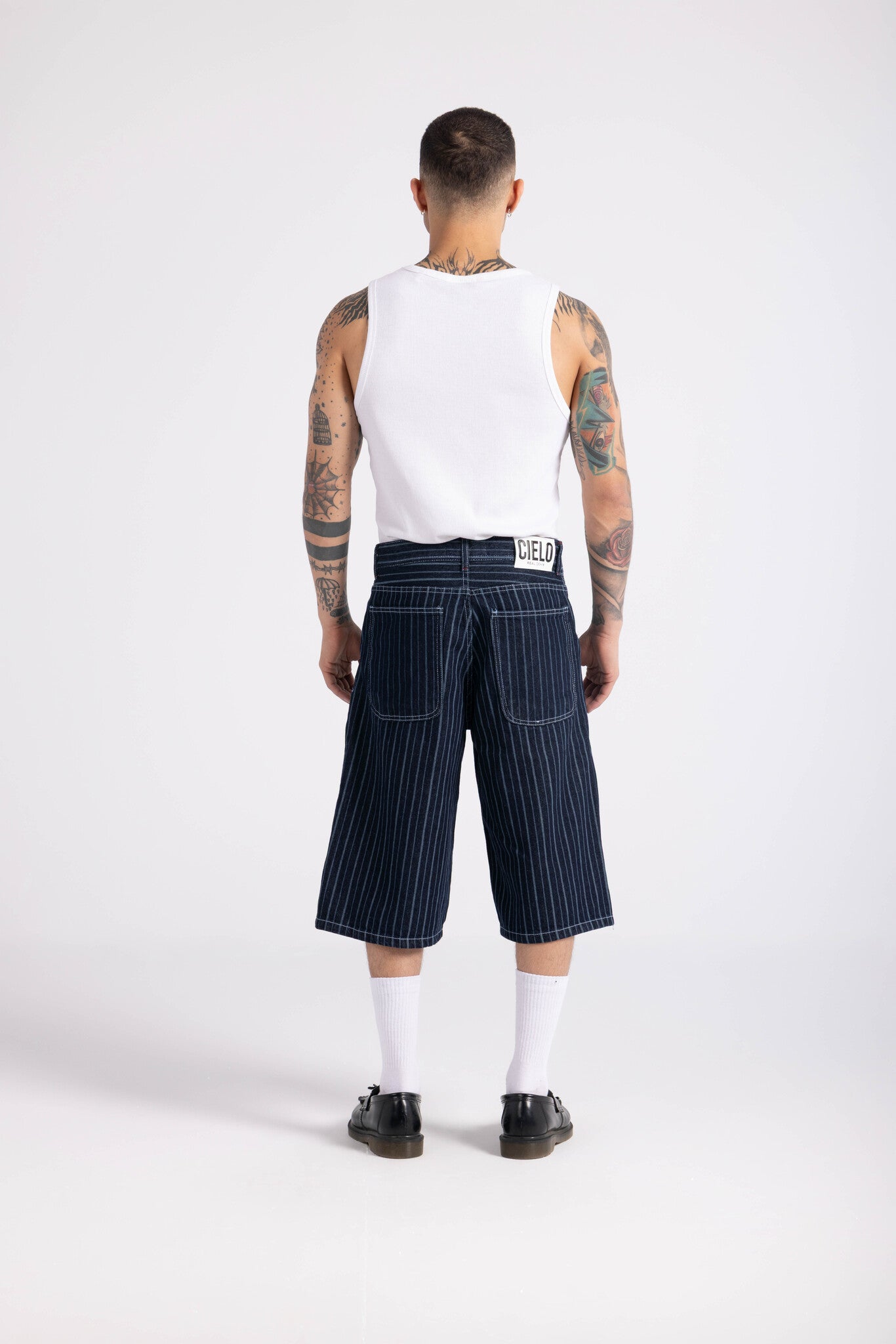 Striped Jort - Blue