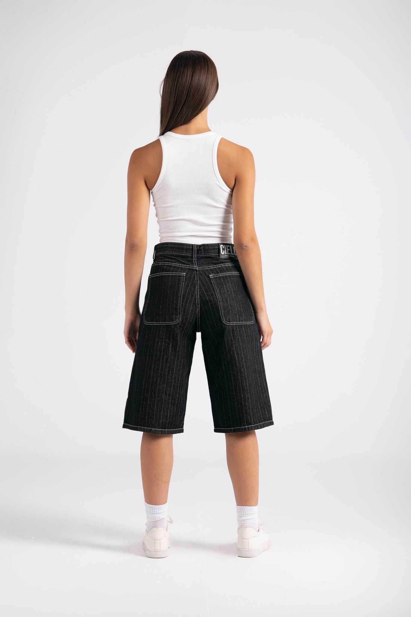 Striped Jort - Black