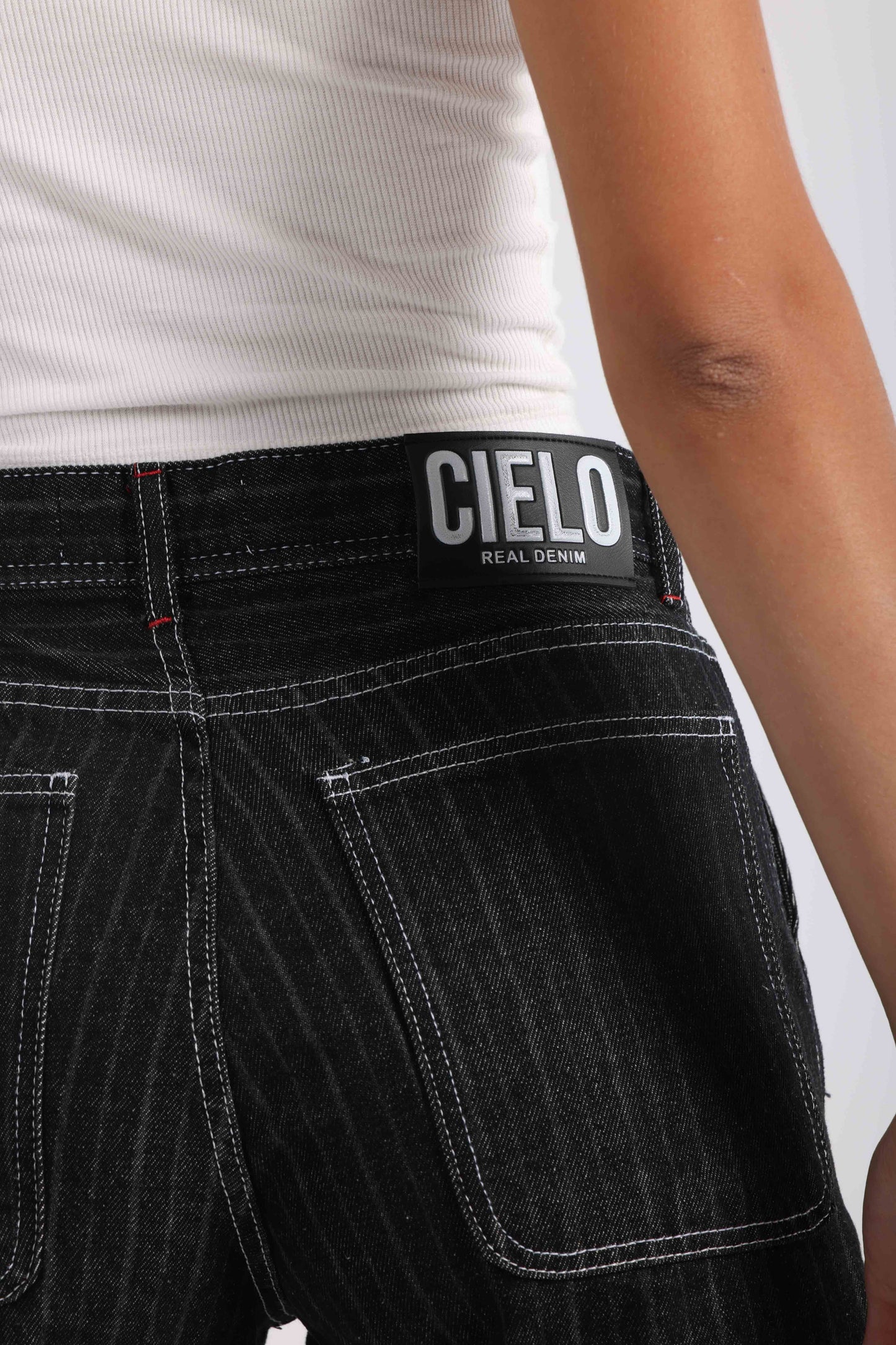 Striped Jort - Black