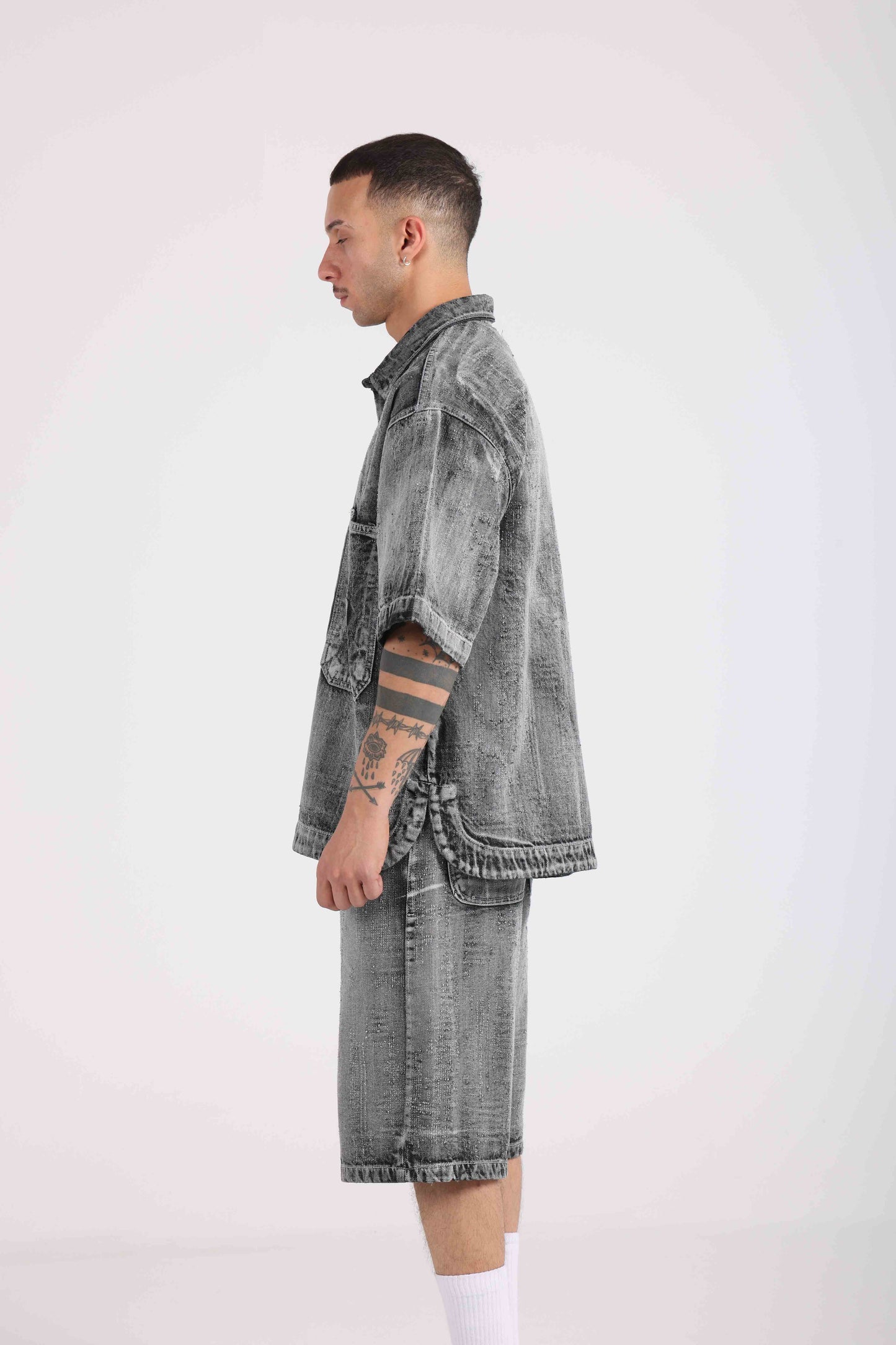 Distressed Jacket -Iron