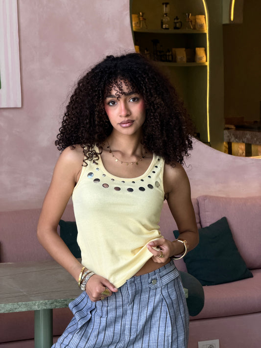 Play Tank Top - Yellow Silver