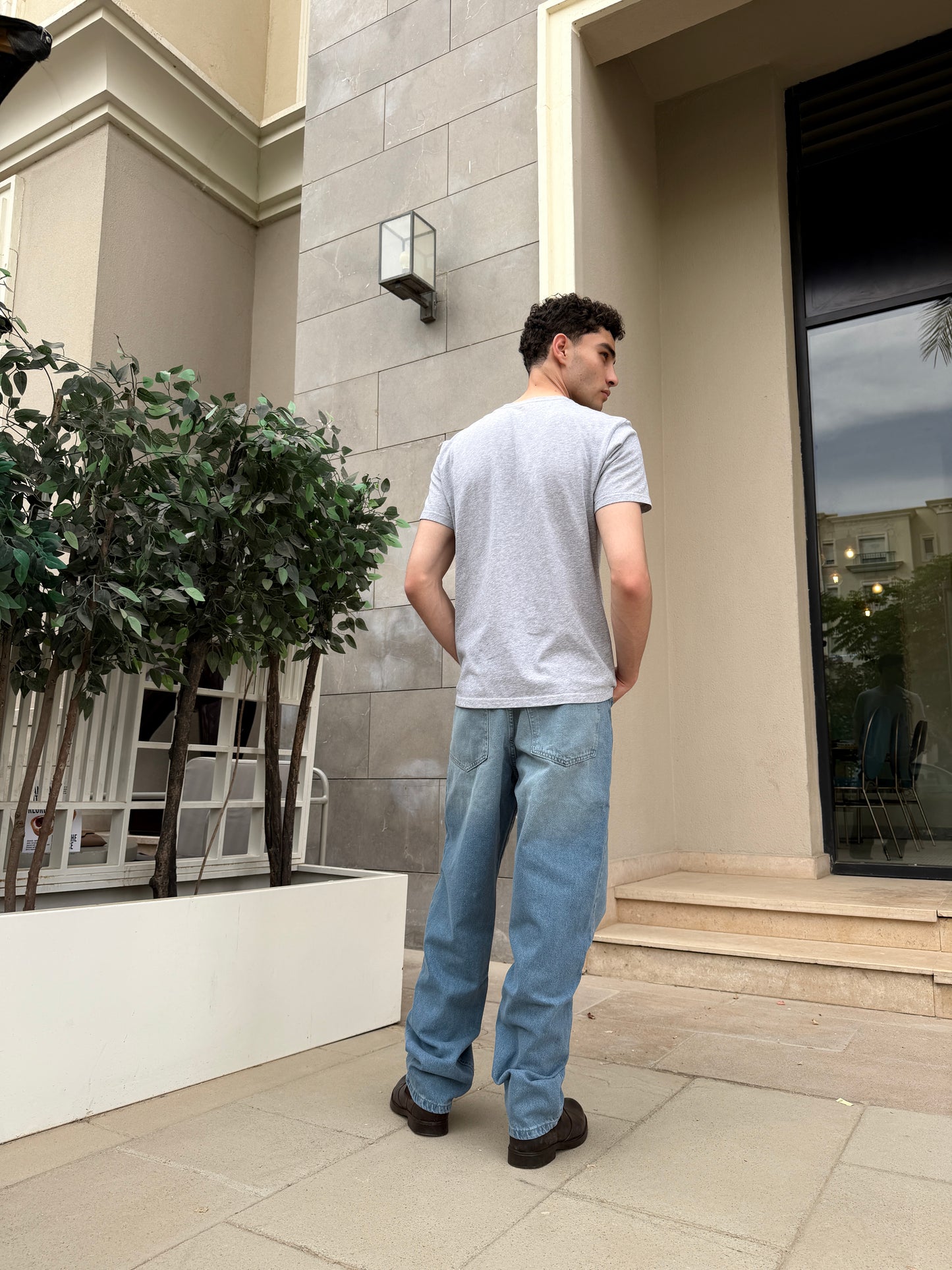 Men's Slim Straight Denim- Basic Blue