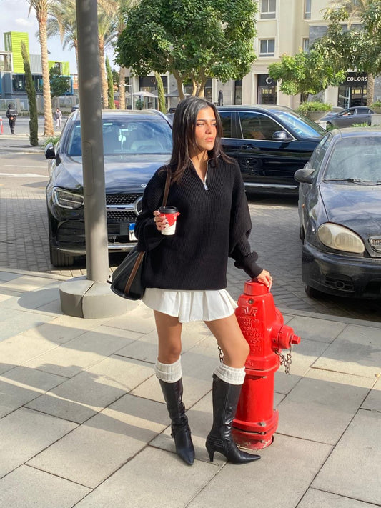 Halfline Zipper- Coal