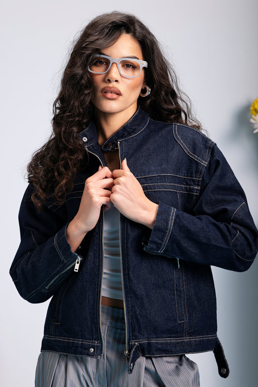 Moto Jacket - Deep Navy