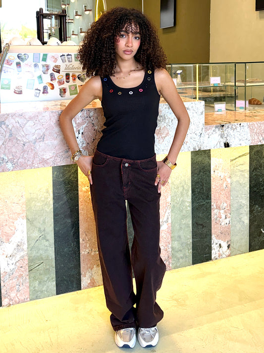 No Waist Denim - Cielo Red