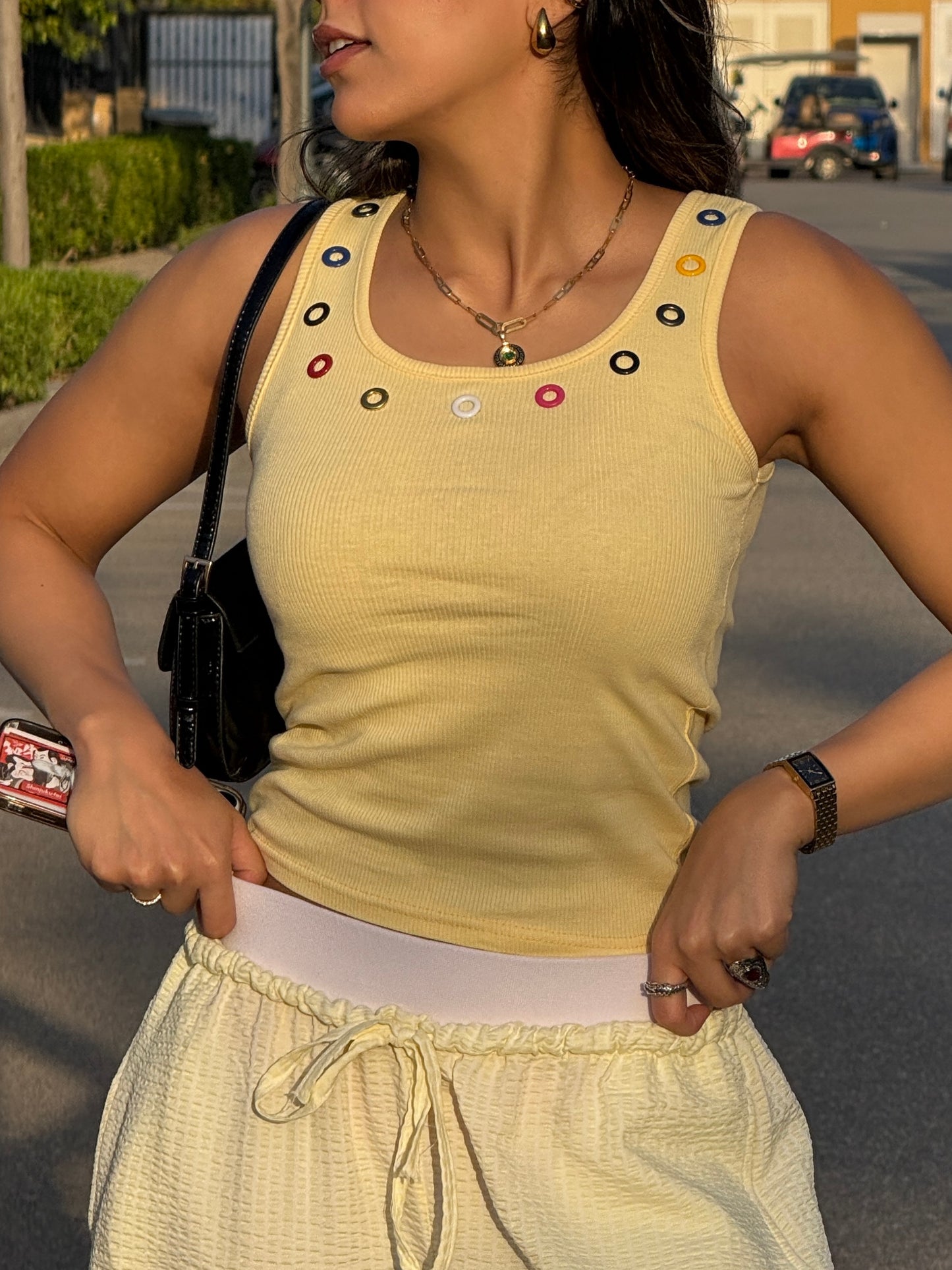 Play Tank Top -  Yellow Mix