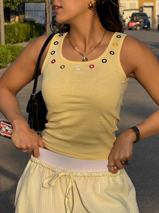 Play Tank Top -  Yellow Mix