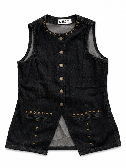 Denim Vest -Coal Studs
