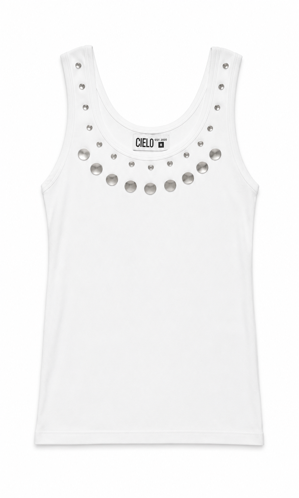 Play Tank Top -  White Silver