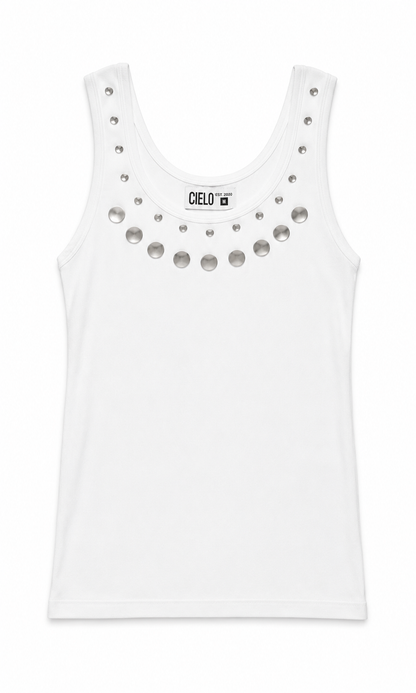 Play Tank Top -  White Silver