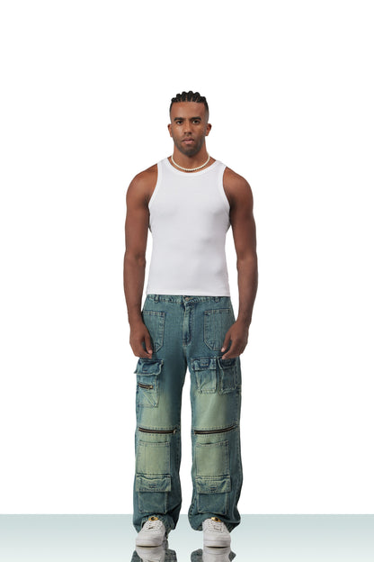 MULTI POCKET JEANS - CIELO GREEN