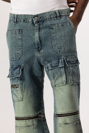 MULTI POCKET JEANS - CIELO GREEN