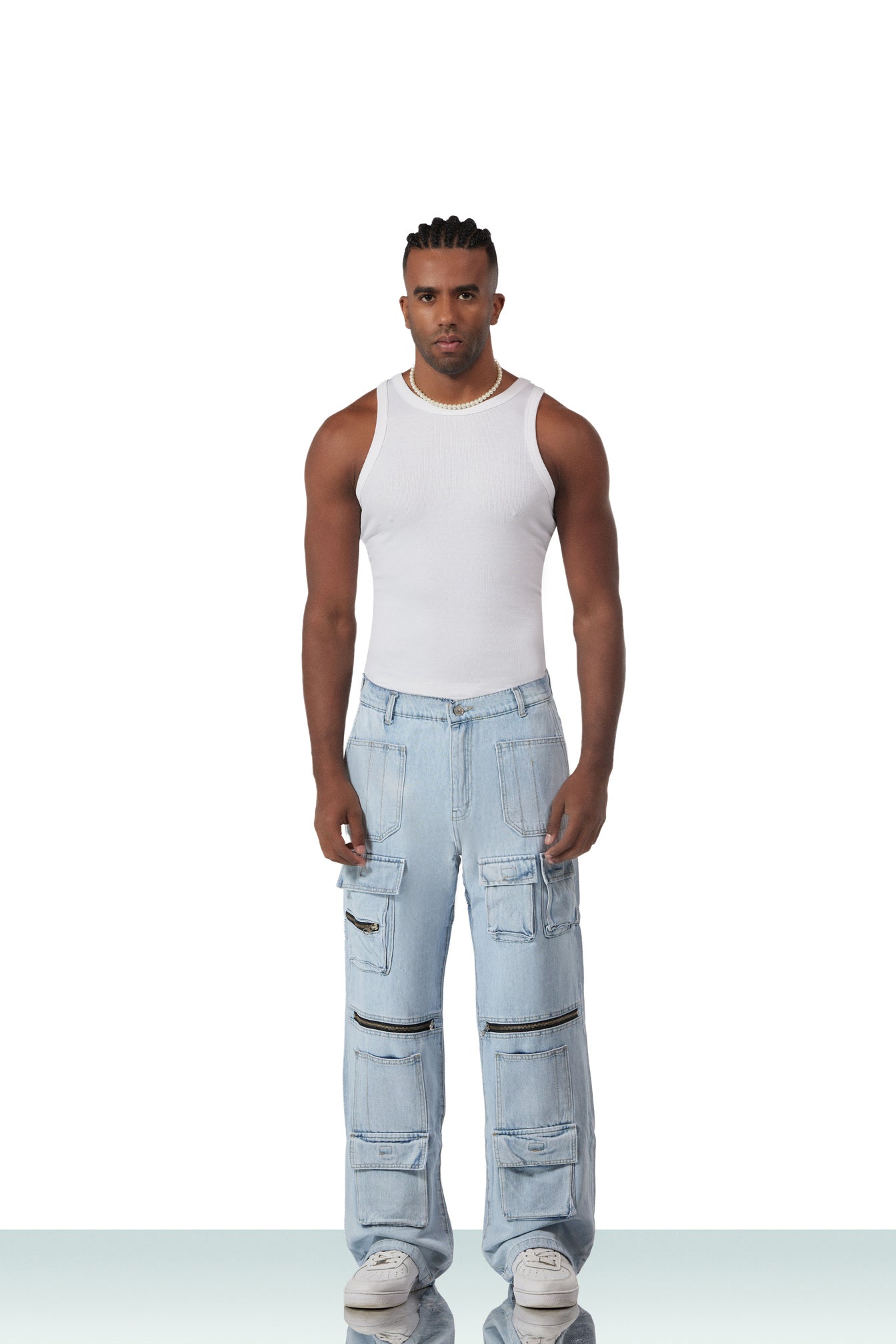 MULTI POCKET JEANS - LIGHT BLUE