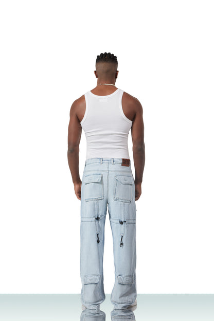 MULTI POCKET JEANS - LIGHT BLUE