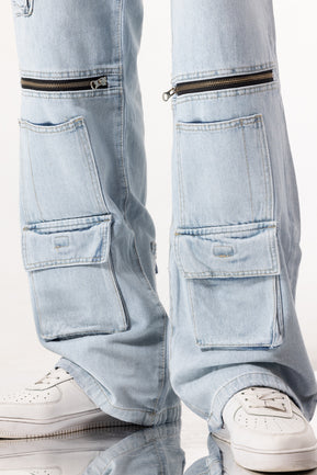 MULTI POCKET JEANS - LIGHT BLUE