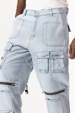 MULTI POCKET JEANS - LIGHT BLUE