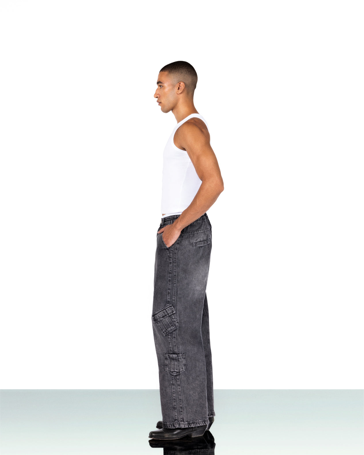 ELASTIC JEANS - GREY