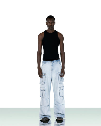 DRAPED CARGOS - PALE BLUE