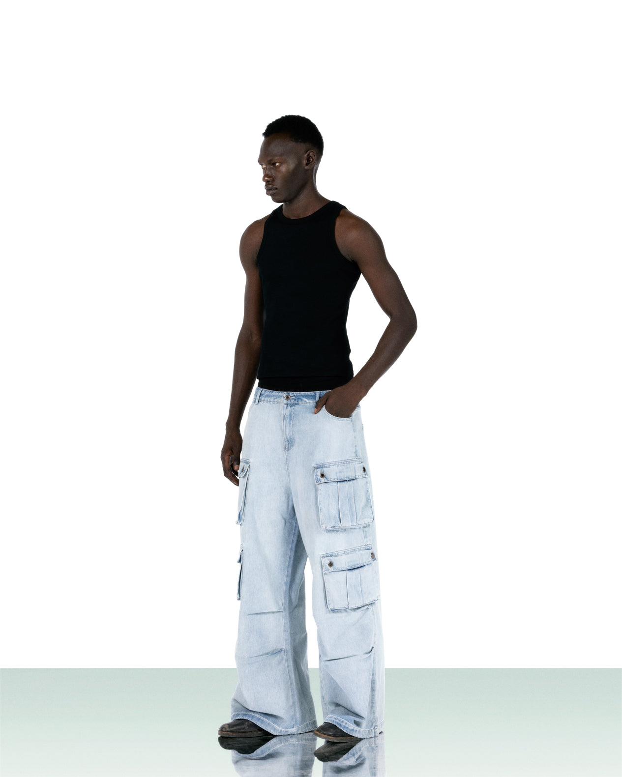 DRAPED CARGOS - PALE BLUE