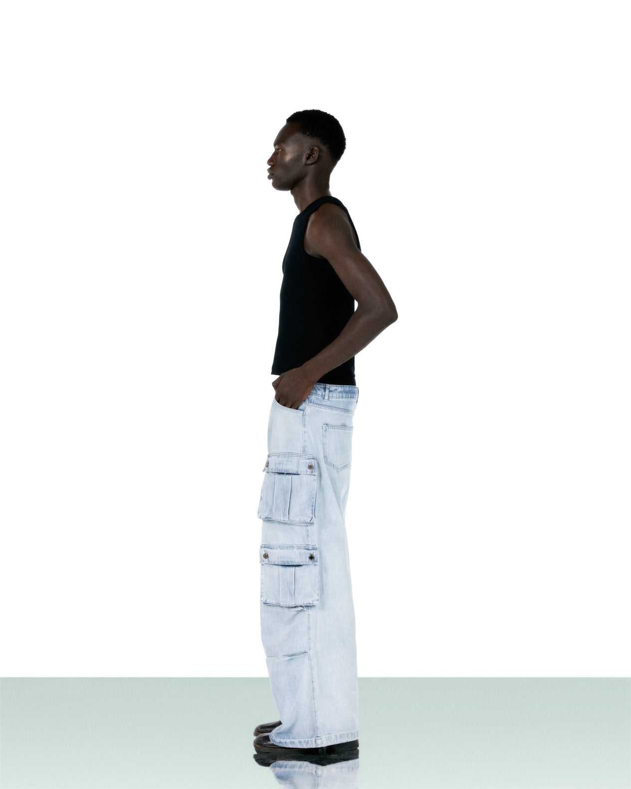 DRAPED CARGOS - PALE BLUE