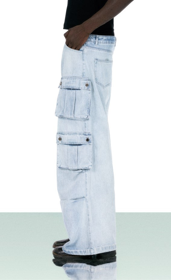 DRAPED CARGOS - PALE BLUE