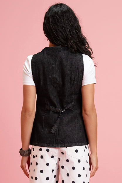 Denim Vest -Coal Studs