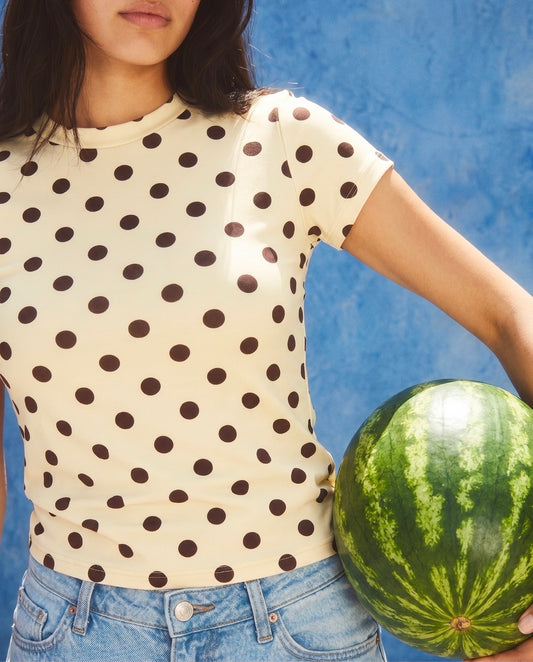 Polka dots Top - Toffee Cream