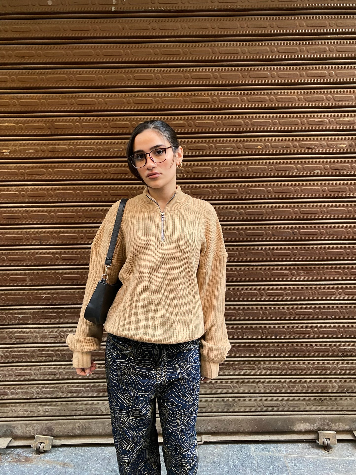 Halfline Zipper-  Cream